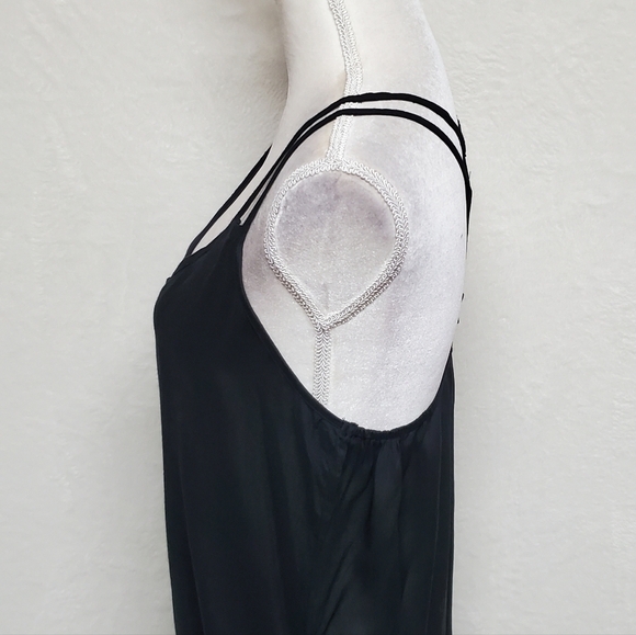 NWT Raviya Black Cotton Crepe Double Strap Cage Back Maxi Dress Swimsuit Coverup - Picture 6 of 12